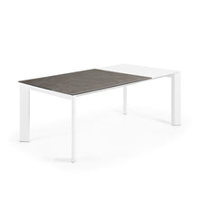 Load image into Gallery viewer, Axis porcelain extendable table in Volcano Ash finish with white steel legs 140 (200) cm - image 6