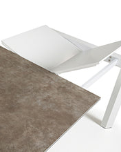 Load image into Gallery viewer, Axis porcelain extendable table in Volcano Ash finish with white steel legs 140 (200) cm - image 11