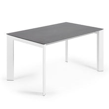 Load image into Gallery viewer, Axis porcelain extendable table in Volcano Rock finish with white steel legs 140 (200) cm