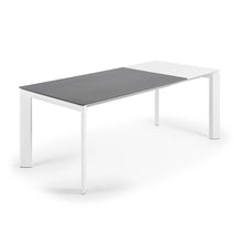 Load image into Gallery viewer, Axis porcelain extendable table in Volcano Rock finish with white steel legs 140 (200) cm - image 3