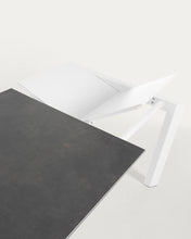 Load image into Gallery viewer, Axis porcelain extendable table in Volcano Rock finish with white steel legs 140 (200) cm - image 9
