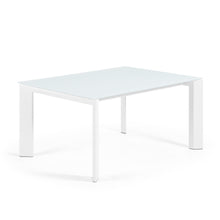 Load image into Gallery viewer, Axis white glass extendable table with white steel legs 160 (220) cm - image 4