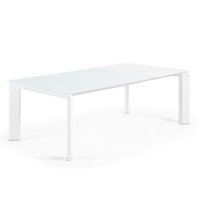 Load image into Gallery viewer, Axis white glass extendable table with white steel legs 160 (220) cm - image 6