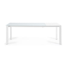 Load image into Gallery viewer, Axis white glass extendable table with white steel legs 160 (220) cm - image 7