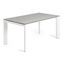 Load image into Gallery viewer, Axis porcelain extendable table in Hydra Lead finish with white legs 160 (220) cm