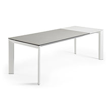Load image into Gallery viewer, Axis porcelain extendable table in Hydra Lead finish with white legs 160 (220) cm - image 3