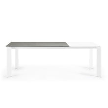 Load image into Gallery viewer, Axis porcelain extendable table in Hydra Lead finish with white legs 160 (220) cm - image 8