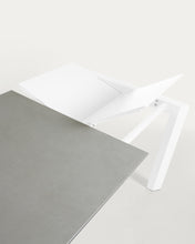Load image into Gallery viewer, Axis porcelain extendable table in Hydra Lead finish with white legs 160 (220) cm - image 9