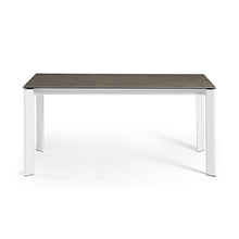 Load image into Gallery viewer, Axis extendable ceramic table in Vulcano Ceniza finish, white steel legs 160 (220) cm - image 5
