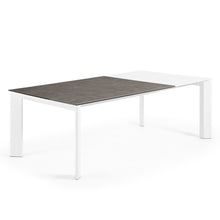 Load image into Gallery viewer, Axis extendable ceramic table in Vulcano Ceniza finish, white steel legs 160 (220) cm - image 6