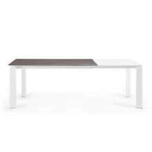 Load image into Gallery viewer, Axis extendable ceramic table in Vulcano Ceniza finish, white steel legs 160 (220) cm - image 8