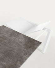 Load image into Gallery viewer, Axis extendable ceramic table in Vulcano Ceniza finish, white steel legs 160 (220) cm - image 9