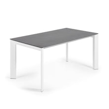 Load image into Gallery viewer, Axis porcelain extendable table in Volcano Rock finish with white legs 160 (220) cm