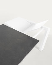 Load image into Gallery viewer, Axis porcelain extendable table in Volcano Rock finish with white legs 160 (220) cm - image 9