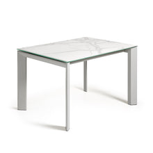 Load image into Gallery viewer, Axis porcelain extendable table in White Kalos finish with white legs 120 (180) cm