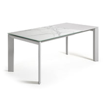 Load image into Gallery viewer, Axis porcelain extendable table in White Kalos finish with white legs 120 (180) cm - image 3