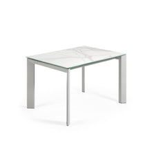 Load image into Gallery viewer, Axis porcelain extendable table in White Kalos finish with white legs 120 (180) cm - image 4