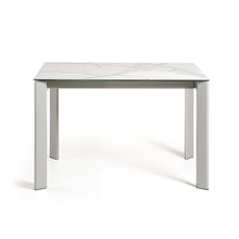 Load image into Gallery viewer, Axis porcelain extendable table in White Kalos finish with white legs 120 (180) cm - image 5