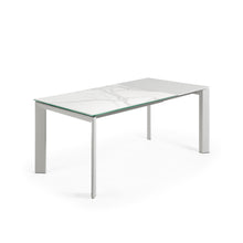 Load image into Gallery viewer, Axis porcelain extendable table in White Kalos finish with white legs 120 (180) cm - image 6
