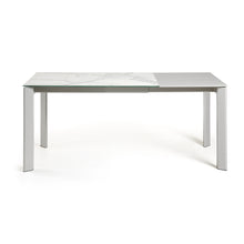 Load image into Gallery viewer, Axis porcelain extendable table in White Kalos finish with white legs 120 (180) cm - image 7