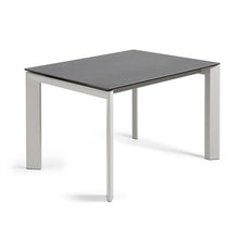 Load image into Gallery viewer, Axis porcelain extendable table in Volcano Rock finish with grey steel legs 120 (180) cm
