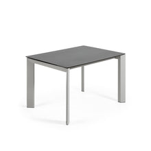 Load image into Gallery viewer, Axis porcelain extendable table in Volcano Rock finish with grey steel legs 120 (180) cm - image 4