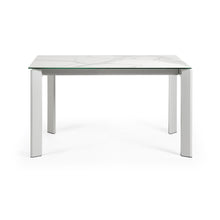 Load image into Gallery viewer, Axis porcelain extendable table in White Kalos finish with grey legs 140 (200) cm - image 2