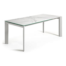 Load image into Gallery viewer, Axis porcelain extendable table in White Kalos finish with grey legs 140 (200) cm - image 3
