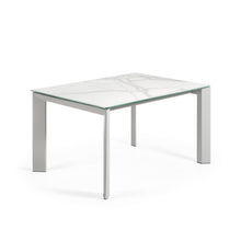 Load image into Gallery viewer, Axis porcelain extendable table in White Kalos finish with grey legs 140 (200) cm - image 4