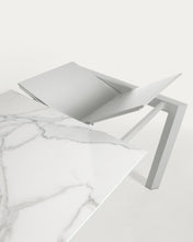 Load image into Gallery viewer, Axis porcelain extendable table in White Kalos finish with grey legs 140 (200) cm - image 9