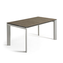 Load image into Gallery viewer, Axis porcelain extendable table in Volcano Ash finish with grey steel legs 140 (200) cm