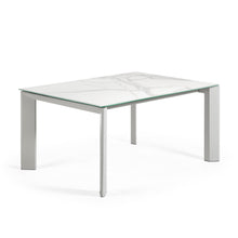 Load image into Gallery viewer, Axis porcelain extendable table in White Kalos finish with grey legs 160 (220) cm - image 4