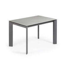 Load image into Gallery viewer, Axis extendable ceramic table in Hydra Plomo finish, anthracite steel legs 120 (180) cm