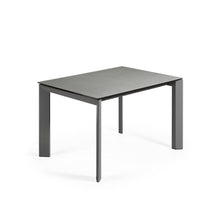 Load image into Gallery viewer, Axis extendable ceramic table in Hydra Plomo finish, anthracite steel legs 120 (180) cm - image 4