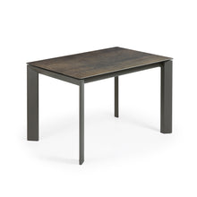 Load image into Gallery viewer, Axis porcelain extendable table in Iron Moss finish with anthracite steel legs 120 (180)cm