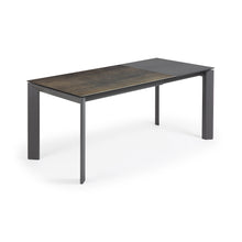 Load image into Gallery viewer, Axis porcelain extendable table in Iron Moss finish with anthracite steel legs 120 (180)cm - image 3