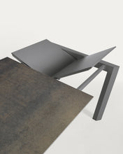Load image into Gallery viewer, Axis porcelain extendable table in Iron Moss finish with anthracite steel legs 120 (180)cm - image 9