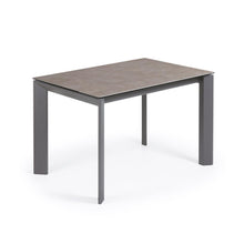 Load image into Gallery viewer, Axis extendable ceramic table in Vulcano Ceniza finish, anthracite steel legs 120 (180)cm