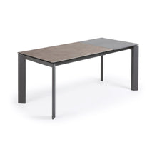 Load image into Gallery viewer, Axis extendable ceramic table in Vulcano Ceniza finish, anthracite steel legs 120 (180)cm - image 3