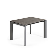 Load image into Gallery viewer, Axis extendable ceramic table in Vulcano Ceniza finish, anthracite steel legs 120 (180)cm - image 4
