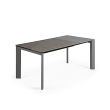 Load image into Gallery viewer, Axis extendable ceramic table in Vulcano Ceniza finish, anthracite steel legs 120 (180)cm - image 6