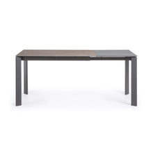 Load image into Gallery viewer, Axis extendable ceramic table in Vulcano Ceniza finish, anthracite steel legs 120 (180)cm - image 7