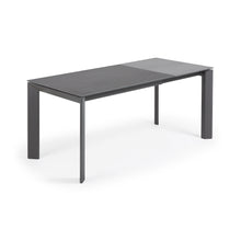 Load image into Gallery viewer, Axis extendable porcelain table with Volcano Rock finish and dark grey steel legs, 120 (180) cm - image 3