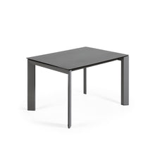 Load image into Gallery viewer, Axis extendable porcelain table with Volcano Rock finish and dark grey steel legs, 120 (180) cm - image 4