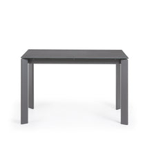 Load image into Gallery viewer, Axis extendable porcelain table with Volcano Rock finish and dark grey steel legs, 120 (180) cm - image 5