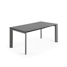 Load image into Gallery viewer, Axis extendable porcelain table with Volcano Rock finish and dark grey steel legs, 120 (180) cm - image 6