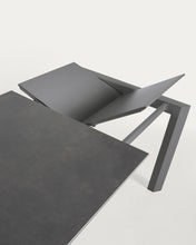 Load image into Gallery viewer, Axis extendable porcelain table with Volcano Rock finish and dark grey steel legs, 120 (180) cm - image 9