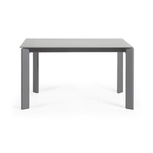 Load image into Gallery viewer, Axis extendable table in grey glass with steel legs in a dark grey finish, 140 (200) cm - image 2