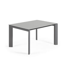 Load image into Gallery viewer, Axis extendable table in grey glass with steel legs in a dark grey finish, 140 (200) cm - image 4