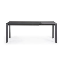 Load image into Gallery viewer, Axis extendable table in grey glass with steel legs in a dark grey finish, 140 (200) cm - image 7